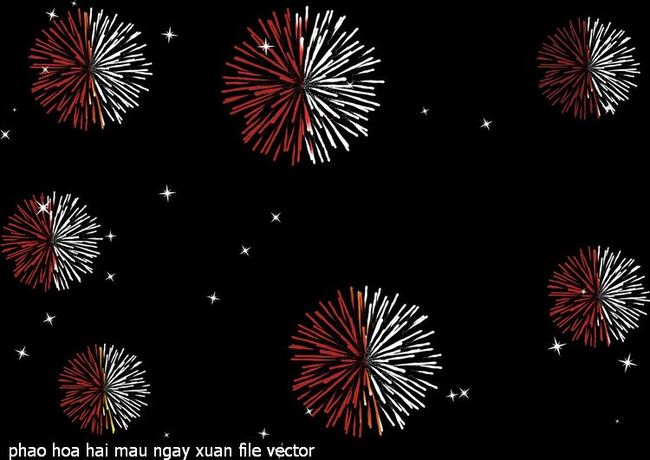phao hoa hai mau ngay xuan file vector